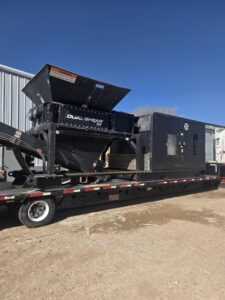 2020 SSI M120 mobile dual shaft shredder on a trailer