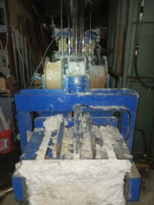 Small auto tie horizontal baler for paper trim, front view