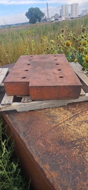 Shredder box liner plates on a pallet