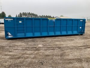 Blue 42 yard heavy duty roll-off box