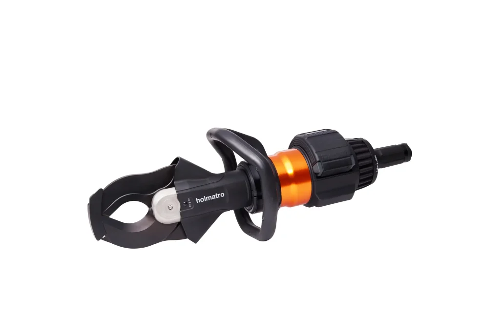 Holmatro handheld hydraulic cutter, side view
