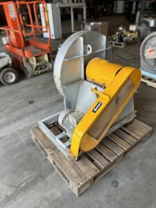 6 HP stainless steel blower with yellow belt guard