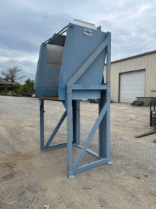 Blue gaylord tipper, side view