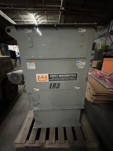 Eriez rare earth magnetic drum separator housing on a pallet