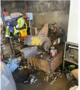 McIntyre 320 hydraulic alligator shear in a workshop