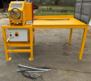 Yellow Super Stripper 170 cable stripper with work table