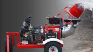 Monsoon gasoline dust suppression unit on its wheeled trailer