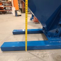 Tape measure showing the hopper height