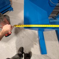 Tape measure across the elevator frame