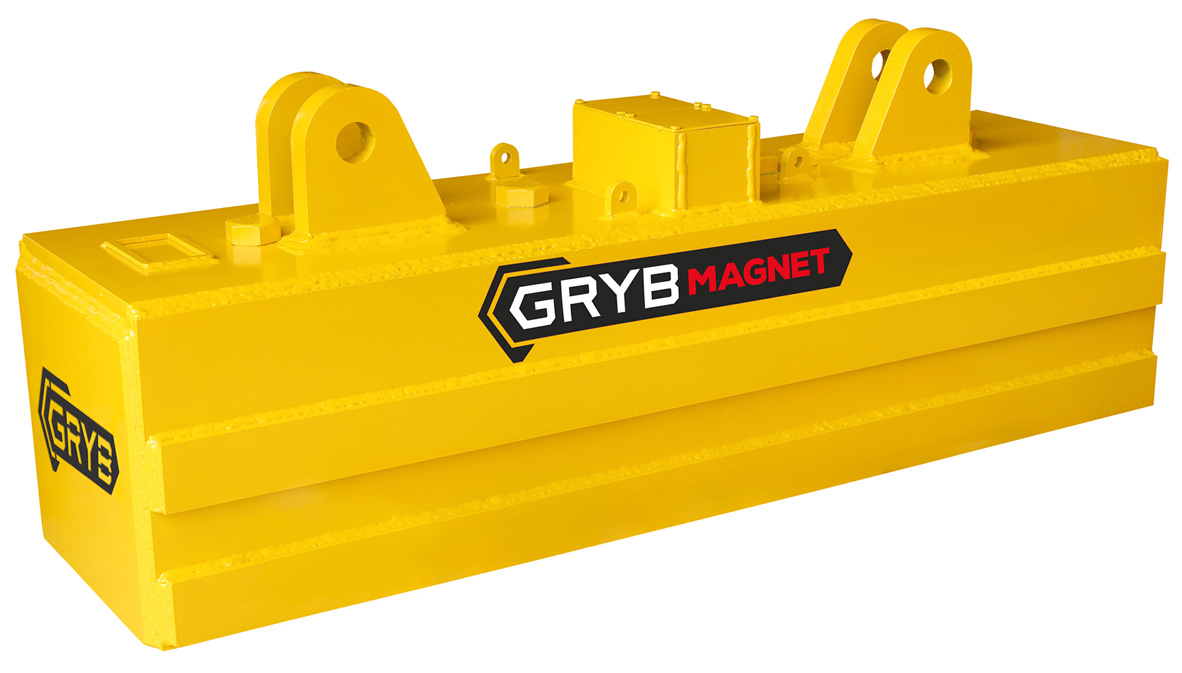 Yellow rectangular lifting magnet
