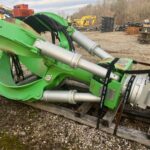 Green Rotobec 2 yard orange peel grapple, side view