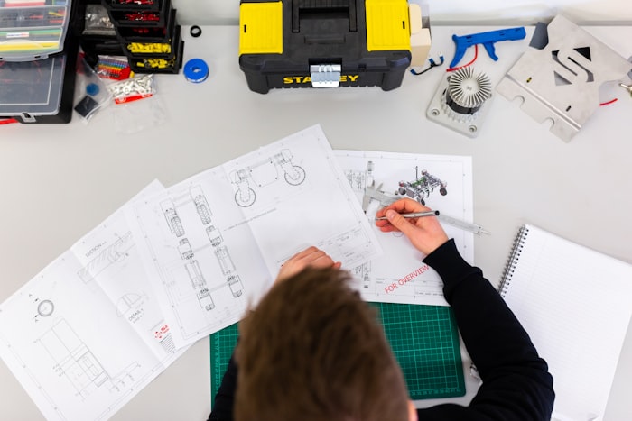 Technician with equipment
